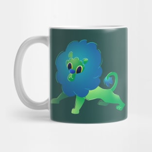 Cute Green Cartoon Lion Mug